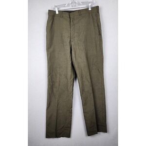 Vintage US Military Dress Trousers Mens 33L Tropical Green 2241 Wool Blend 80s